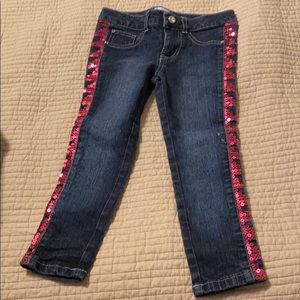 Girls size 5 jegging jeans with sequins